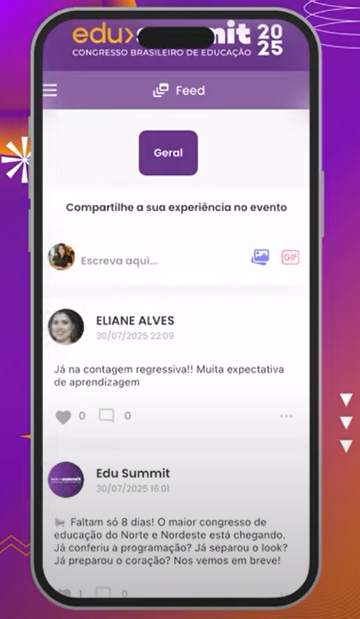 um celular com a iteração entre os participantes